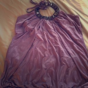 Maurice’s purple dress shirt with rhinestones